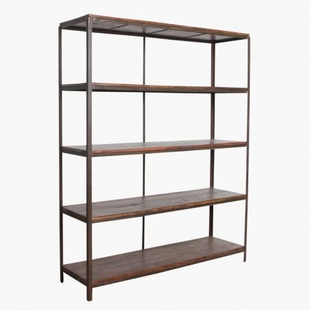 XL Factory Tall Iron Rack with Wooden Shelves Reclaimed Wood Furniture Smithers of Stamford £949.00 Store UK, US, EU, AE,BE,C...