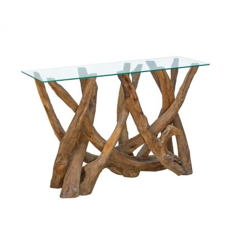 Driftwood Glass Top Console Table Hallway  £720.00 Store UK, US, EU, AE,BE,CA,DK,FR,DE,IE,IT,MT,NL,NO,ES,SEDriftwood Glass To...