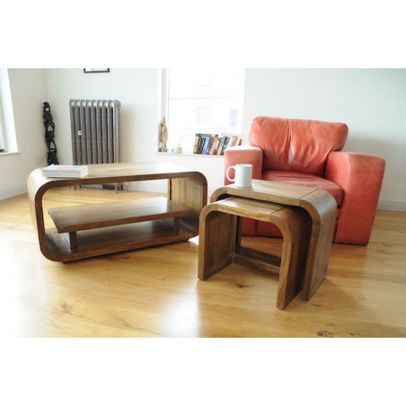 Stockholm Natural Curved TV Unit & Coffee Table Designer Furniture Smithers of Stamford £525.00 