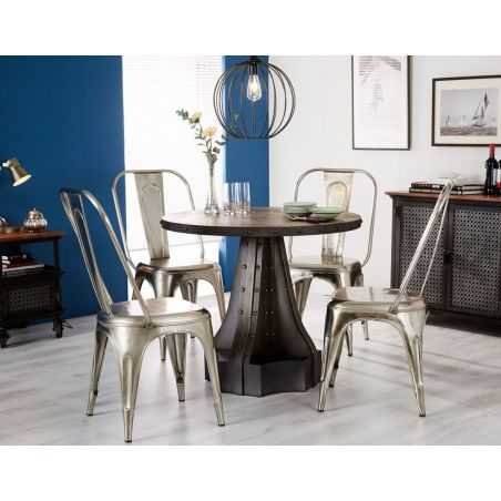 Leyland Round Industrial Table Dining Tables Smithers of Stamford £715.00 